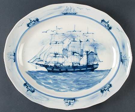 Nautical 17" Oval Serving Platter