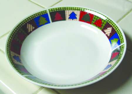 Christmas Quilt Coupe Soup Bowl