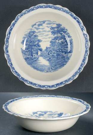 Country Side (Blue) Rim Cereal Bowl by Old Hall