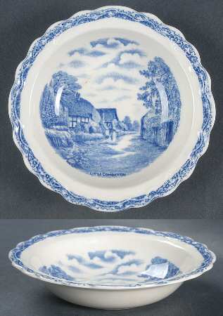 Country Side (Blue) Rim Fruit/Dessert (Sauce) Bowl by Old Hall