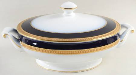 Royal Blue Round Covered Vegetable