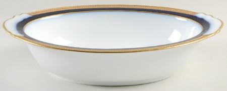 Royal Blue 10" Oval Vegetable Bowl