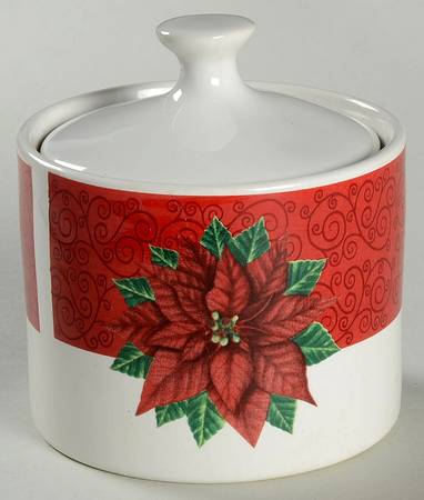 Poinsettia Sugar Bowl & Lid