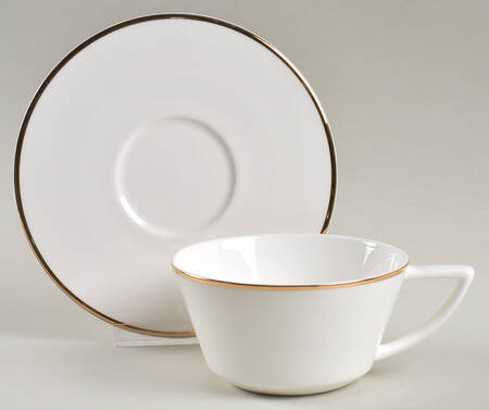 Madison (Gold Trim) Flat Cup & Saucer Set