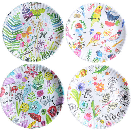 Melamine Dinnerware Luncheon Plate - Set of 4 Motifs by One Hundred 80 Degrees