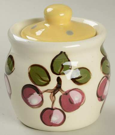 Cherries Sugar Bowl & Lid by Paula Estey