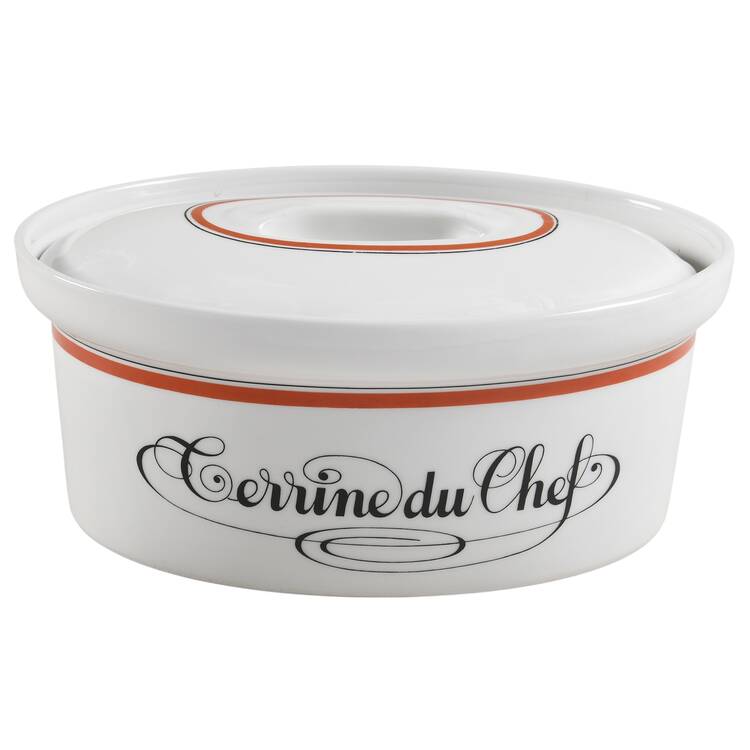 Bistrot Rust Orange 1.5 Quart Oval Covered Casserole