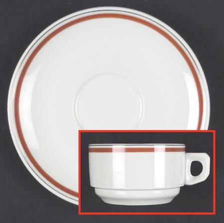 Bistrot Rust Orange Flat Cup & Saucer Set