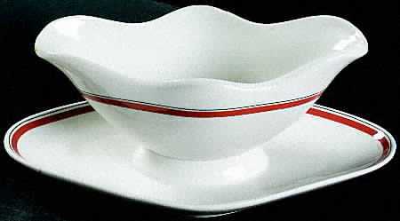 Bistrot Rust Orange Gravy Boat with Attached Underplate