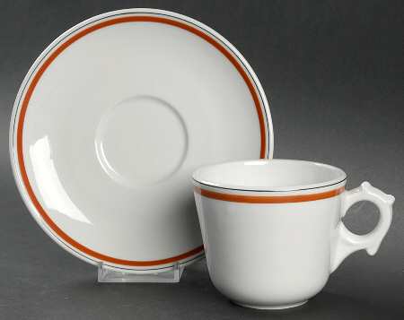 Bistrot Rust Orange Flat Cup & Saucer Set