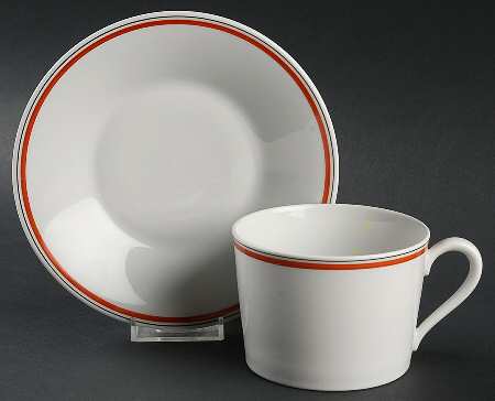 Bistrot Rust Orange Flat Cup & Saucer Set