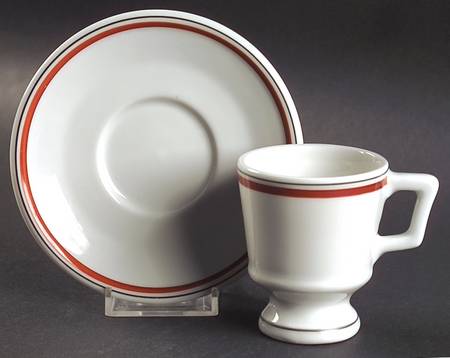 Bistrot Rust Orange Footed Demitasse Cup & Saucer Set
