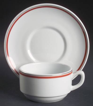 Bistrot Rust Orange Mocha Cup & Saucer Set