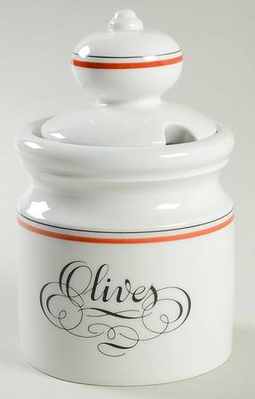 Bistrot Rust Orange Olive Jar & Lid