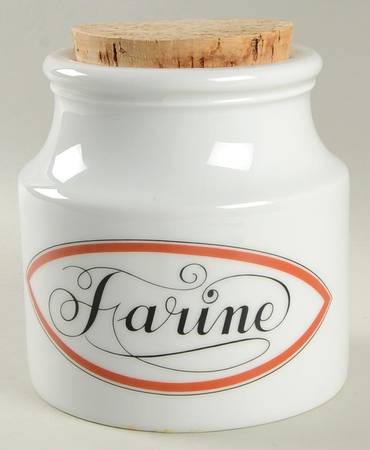 Bistrot Rust Orange Flour Canister & Cork Stopper