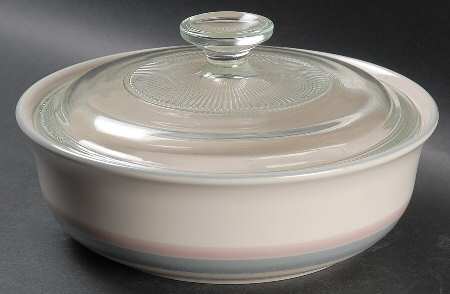 Aura Pink 1 Qt Round Covered Casserole