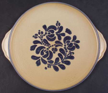 Folk Art Handled Cake Plate