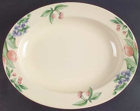 Garden Party (Garden Impressions) 14" Deep Oval Serving Platter