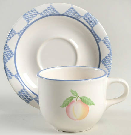 Hopscotch (Fruit) Flat Cup & Saucer Set