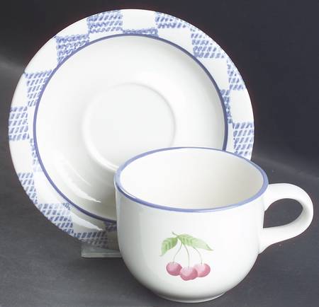 Hopscotch (Fruit) Flat Cup & Saucer Set