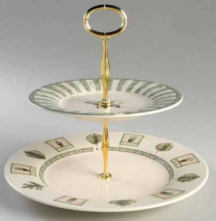 Naturewood 6 5/8"-10"  2 Tiered Serving Tray (Dp, Sp) HC