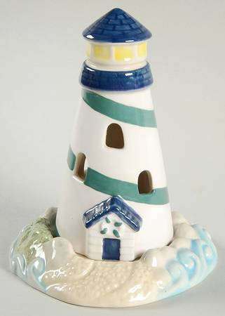 Ocean Breeze 2 Piece Lighthouse Candleholder