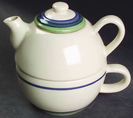 Ocean Breeze Individual Teapot & Lid with Cup