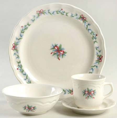 Red Ribbons 4 Piece Place Setting