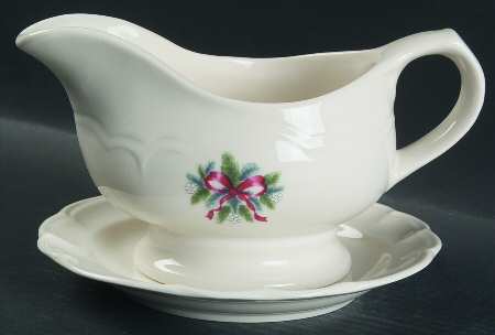 Red Ribbons Gravy Boat & Underplate