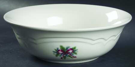 Red Ribbons 8" Round Vegetable Bowl