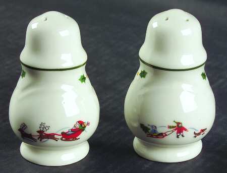 Snow Village Salt & Pepper Set