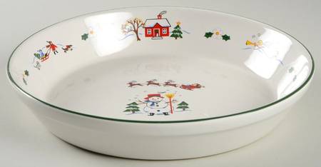 Snow Village 9" Pie Baking Plate