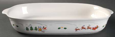Snow Village 14" Rectangular Baker