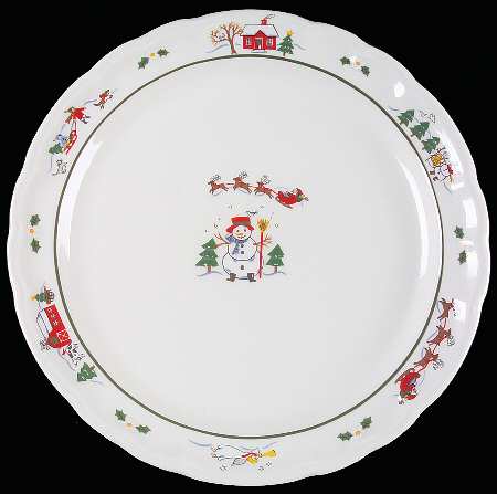 Snow Village 12" Chop Plate (Round Platter)