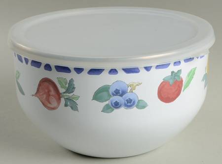 Summer Garden 7 3/4" Metal Bowl W/Plastic Lid