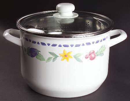 Summer Garden 8 Quart Stockpot/Steamer with Glass Lid
