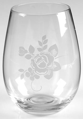 Tea Rose Glassware Stemless Wine by Pfaltzgraff