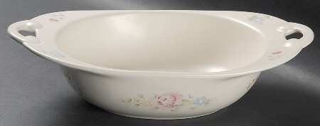 Tea Rose 11" Nesting Handled Oval Serving Bowl