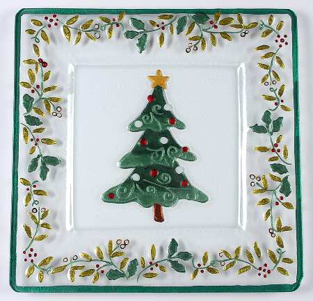 Winterberry 13" Glassware Square Platter