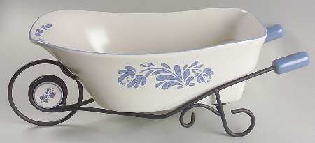 Yorktowne Wheelbarrow Serving Bowl W/Metal Frame