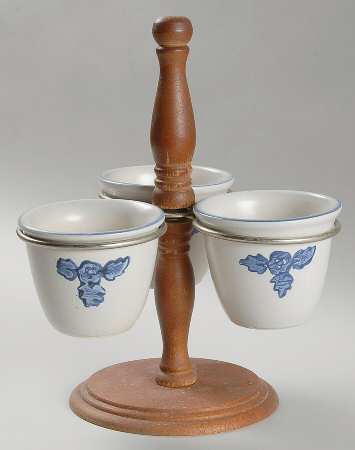 Yorktowne 3 Jam/Relish Servers & Metal/Wood Stand