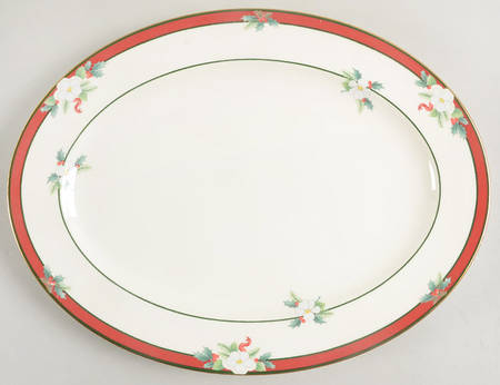 Yuletide (Bone) 14" Oval Serving Platter