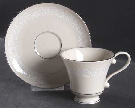 Brocade Footed Cup & Saucer Set