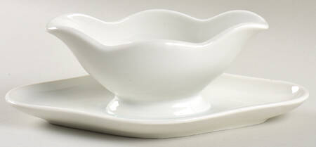 Culinaire White Sauce Boat with Attached Underplate