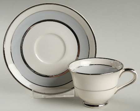 Silver Dawn Footed Demitasse Cup & Saucer Set