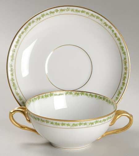 POY48 Flat Bouillon Cup & Saucer by Jean Pouyat