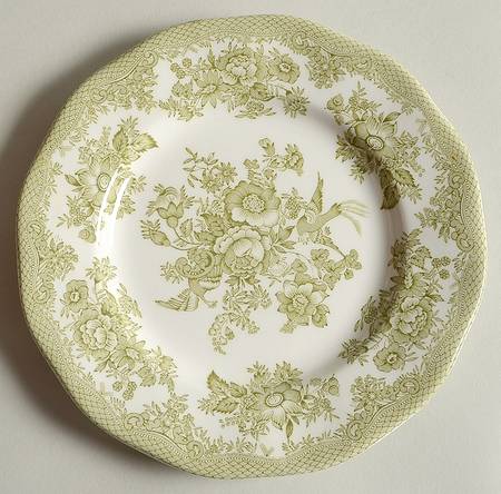 Asiatic Pheasants Green Bread & Butter Plate