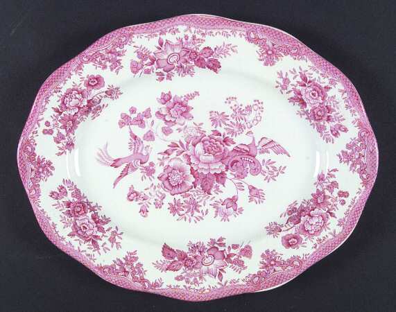 Asiatic Pheasants Red 12" Oval Serving Platter