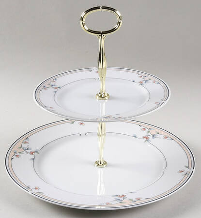 Heritage Blossom 6 5/8"-10"  2 Tiered Serving Tray (Dp, Sp) HC