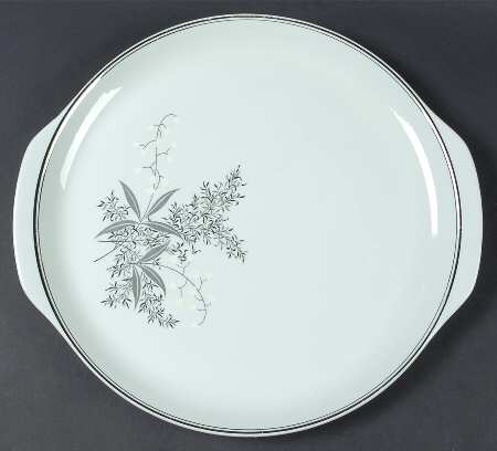 Lady Empire (Platinum Trim) Handled Chop Plate (Round Platter)